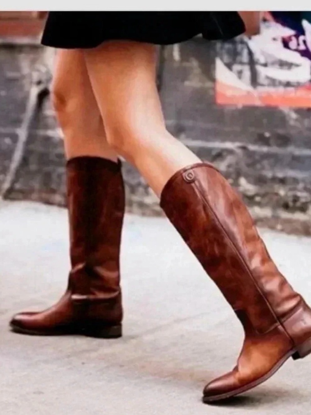 Frye Melissa Button Riding Tall
Boots Cognac Brown Size 6
Classic Leather